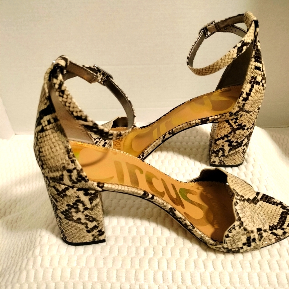 Circus by Sam Edelman Beige Snakeskin Heels